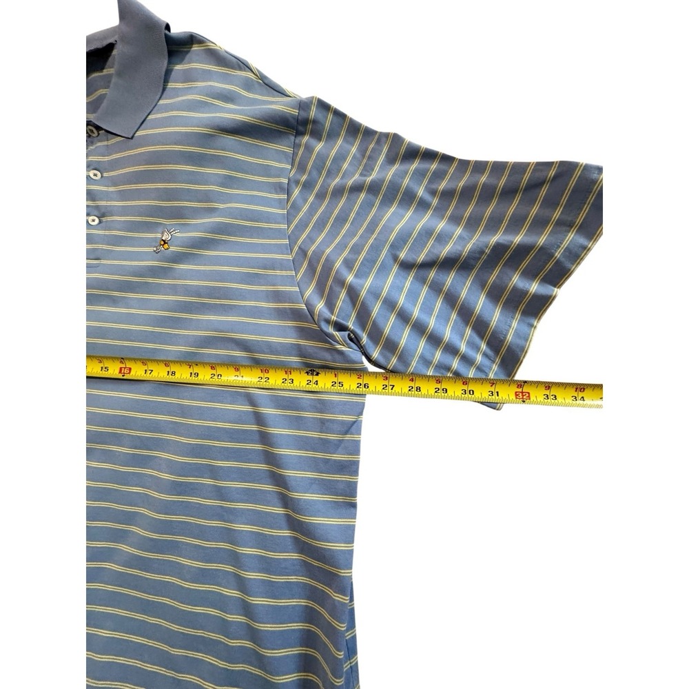 Polo Golf Ralph Lauren Mens XXL Striped Polo Shirt Blue Yellow Pima Cotton - Picture 7 of 8